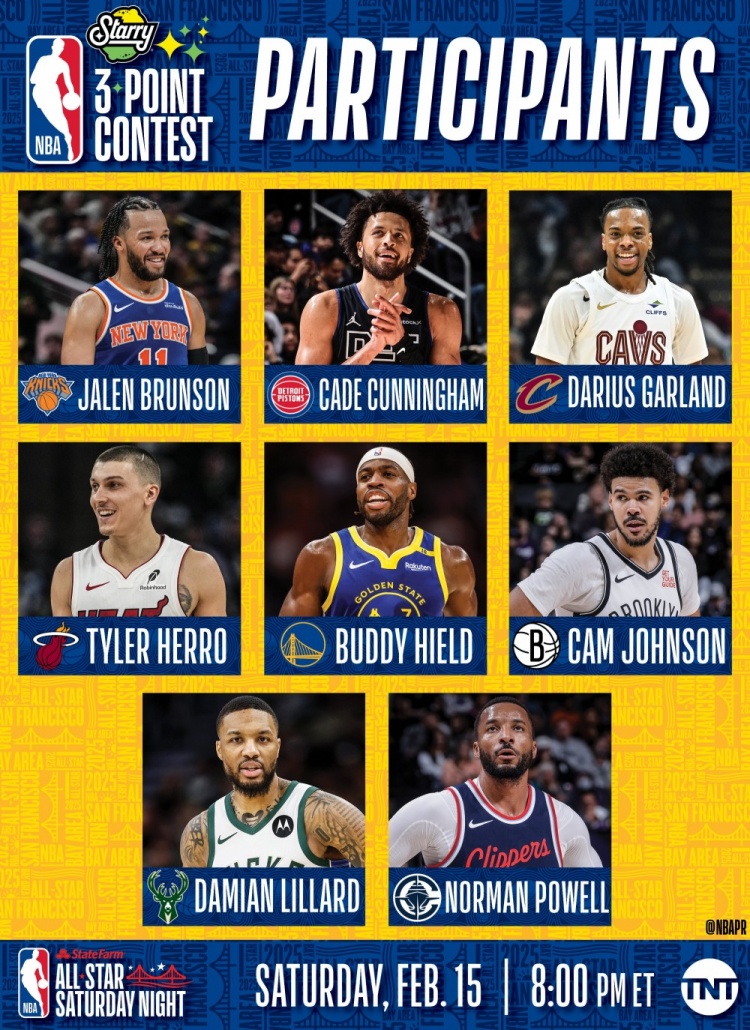  NBA全明星三分大賽名單：利拉德沖擊三連冠 希爾德、康寧漢姆在列