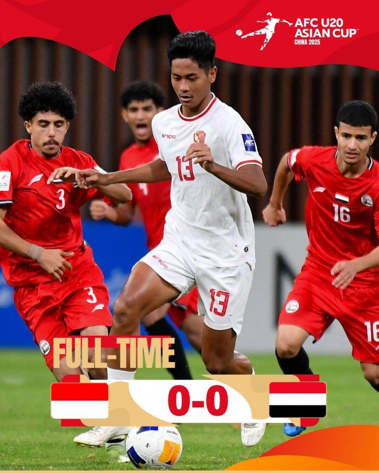  U20亞洲杯：印尼0-0戰平也門(mén)，兩隊分列C組第三、第四