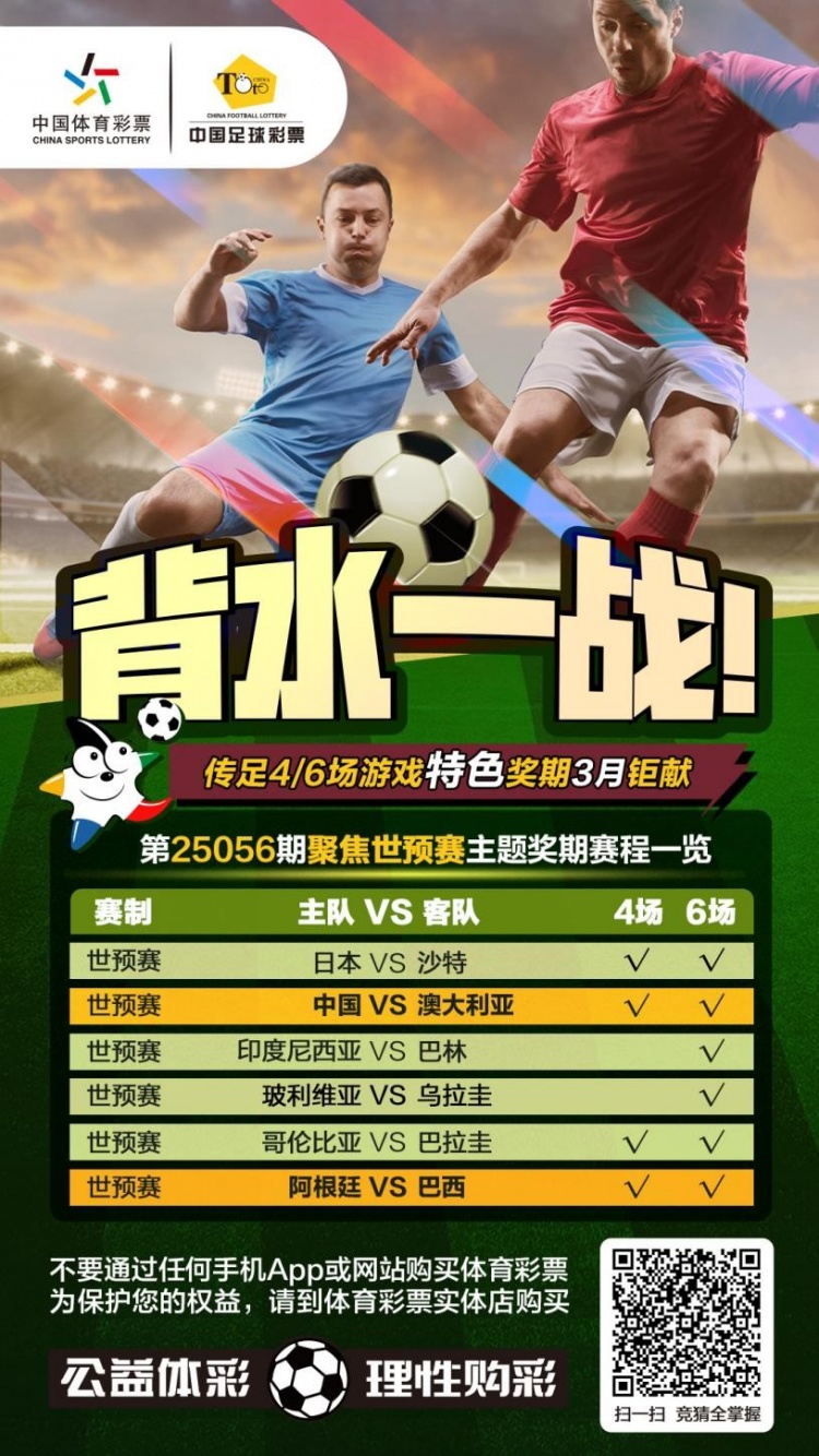  國足背水一戰！傳足特色獎期第25056期聚焦世預賽
